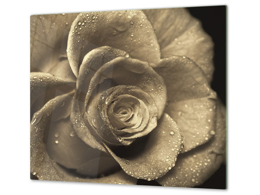 Glass Cutting Board and Worktop Saver D06 Flowers Series: Flower 15