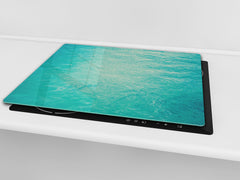 CUTTING BOARD and Cooktop Cover - Impact & Shatter Resistant Glass D02 Water Series: Texture 130