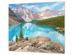 Tempered GLASS Kitchen Board – Impact & Scratch Resistant; D08 Nature Series: Mountains 5