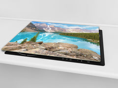 Tempered GLASS Kitchen Board – Impact & Scratch Resistant; D08 Nature Series: Mountains 5