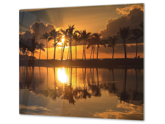 Tempered GLASS Kitchen Board – Impact & Scratch Resistant; D08 Nature Series: Trees 1