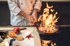Resistant Glass Cutting Board 60D05B: Woman with a cigarette