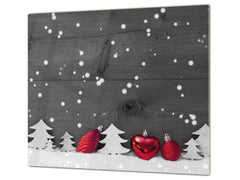 Tagliere in vetro temperato – Tagliere e proteggi; D20 Serie di Natale Sta nevicando.