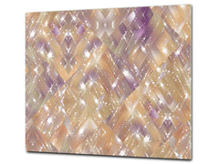 UNIQUE Tempered GLASS Kitchen Board – Scratch Resistant Glass Cutting Board – Glass Countertop MEASURES: SINGLE: 60 x 52 cm (23,62” x 20,47”); DOUBLE: 30 x 52 cm (11,81” x 20,47”); D29 Colourful Variety Series: Vintage mosaic