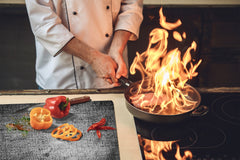 Tabla de cortar de VIDRIO templado – Resistente a golpes y arañazos - D10B Serie Texturas B: Vaqueros