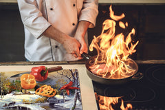 UNIQUE Tempered GLASS Kitchen Board 60D05A: Winter day