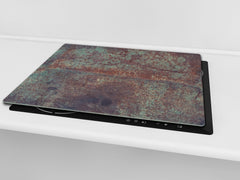 Chopping Board - Impact & Scratch Resistant - Glass Cutting Board D24 Rusted textures Series: Vintage rusted metal
