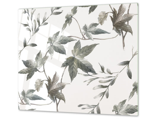 Tempered GLASS Cutting Board – Worktop saver D15 Drawings Series: Leaves 16