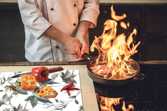 Tempered GLASS Cutting Board – Worktop saver D15 Drawings Series: Leaves 16