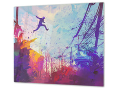 Planche de cuisine en verre trempé D13 Série D'art: Rue