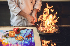 Planche de cuisine en verre trempé D13 Série D'art: Rue