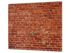 Tempered GLASS Kitchen Board – Impact & Scratch Resistant D10B Textures Series B: Brick Wall 1