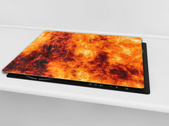 Tempered Glass Cutting Board and Worktop Saver D03 Fire Series: Fire 9