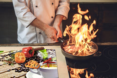 Tabla de cortar decorativa de cristal templado y cubre vitro D05 Serie Café: Café 110