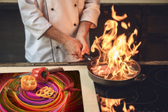 Cubre vitro resistente a golpes y arañazos - Tabla de cortar de vidrio templado ; Serie abstracta D01: Remolino multicolor