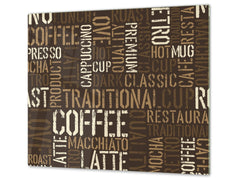 Tabla de cortar decorativa de cristal templado y cubre vitro D05 Serie Café: Café 120