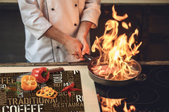 Tabla de cortar decorativa de cristal templado y cubre vitro D05 Serie Café: Café 120