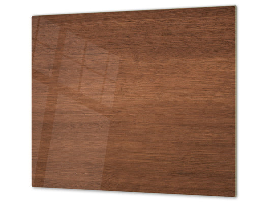 Planche à découper en verre trempé et couvre-cuisinièr; D10A Série Textures A: Bois 14