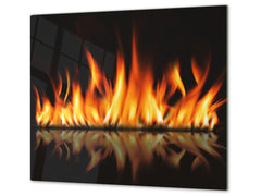 Tempered Glass Cutting Board and Worktop Saver D03 Fire Series: Fire 2