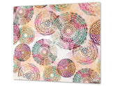 Küchenbrett aus Hartglas und Kochplattenabdeckung; D14 Patterns and Mandalas Series: Drawing 77