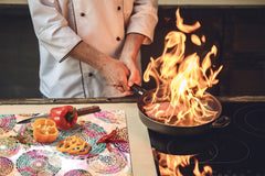 Chopping Board - Induction Cooktop Cover D14 Patterns and Mandalas Series: Drawing 77