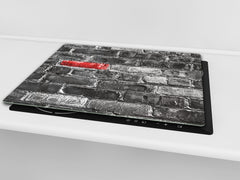 Tempered GLASS Kitchen Board – Impact & Scratch Resistant D10B Textures Series B: Brick Wall 4