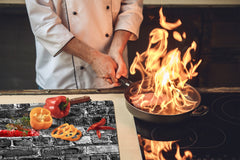 Tempered GLASS Kitchen Board – Impact & Scratch Resistant D10B Textures Series B: Brick Wall 4