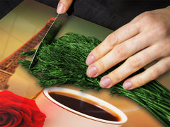 Tabla de cortar decorativa de cristal templado y cubre vitro D05 Serie Café: París 1