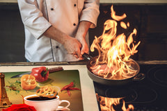 Tabla de cortar decorativa de cristal templado y cubre vitro D05 Serie Café: París 1