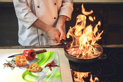 Tempered GLASS Cutting Board D01 Abstract Series: Ballerinas Ribbons