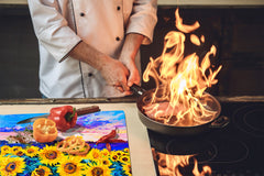 Resistant Glass Cutting Board 60D05B: Sunflowers 5