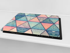 Cubre vitro resistente a golpes y arañazos - Tabla de cortar de vidrio templado - Encimera de trabajo D14 Diseños y mandalas: Marroco 2