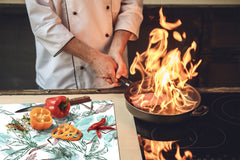 Tempered GLASS Cutting Board – Worktop saver D15 Drawings Series: Leaves 25