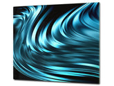 UNIQUE Tempered GLASS Kitchen Board –Scratch Resistant Glass Cutting Board –Glass Countertop MEASURES: SINGLE: 60 x 52 cm (23,62” x 20,47”); DOUBLE: 30 x 52 cm (11,81” x 20,47”); D29 Colourful Variety Series: Blue abstract composition