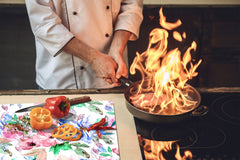 Tempered GLASS Cutting Board – Worktop saver D15 Drawings Series: Flower 25