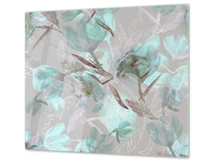 Tempered GLASS Cutting Board – Worktop saver D15 Drawings Series: Turquoise 2