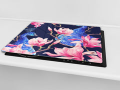 Tempered GLASS Cutting Board – Worktop saver D15 Drawings Series: Flower 26