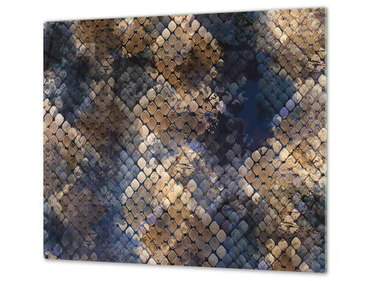 Cubre vitro resistente a golpes y arañazos - Tabla de cortar de vidrio templado - Encimera de trabajo D14 Diseños y mandalas: Textura 154