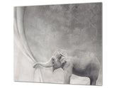 Tempered GLASS Cutting Board 60D01: Happy elephant
