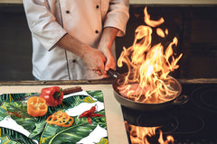 Tempered GLASS Cutting Board – Worktop saver D15 Drawings Series: Leaves 31