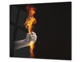 Tempered Glass Cutting Board and Worktop Saver D03 Fire Series: Fire 1