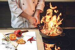 Tagliere da cucina in vetro e Copri-piano cottura a induzione; D10A Serie Textures A: Marmo