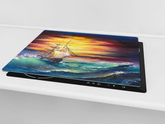 Resistant Glass Cutting Board 60D05B: Ship at sea