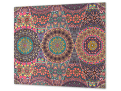Chopping Board - Induction Cooktop Cover D14 Patterns and Mandalas Series: Stained glass 3