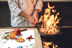 Glass Cutting Board and Worktop Saver D06 Flowers Series: Abstract art 9