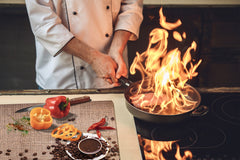 KITCHEN BOARD & Induction Cooktop Cover D05 Coffee Series: Coffee 139