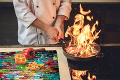 Tempered GLASS Kitchen Board – Impact & Scratch Resistant D10A Textures Series A: Brick wall 12