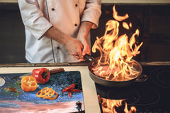 Glass Pastry Board 60D18: Sunset