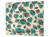 Cubre vitros de cristal templado - Tabla para cortar de cristal – Tabla para amasar y protector de vitro D15 Serie Dibujos: Flores estampadas