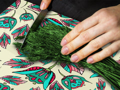 Tempered GLASS Cutting Board – Worktop saver D15 Drawings Series: Stamped flowers